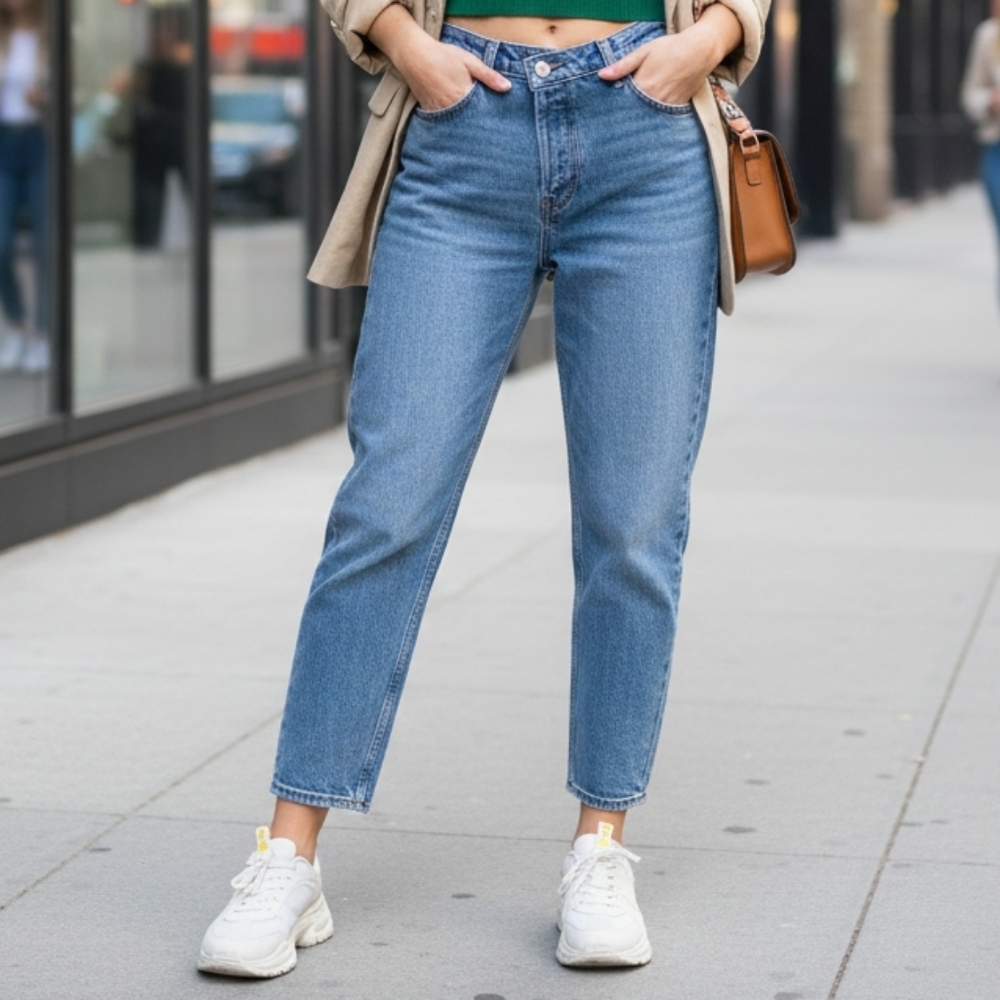 Abecrombie & Fitch 26S Modern Contemporary Curve Love Dad High Rise Jeans